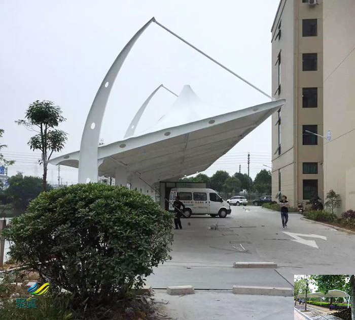 杭州钢膜结构停汽自行车棚厂家公司安装价格工程