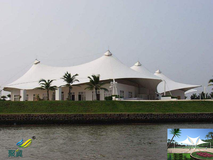 浙江广场景观张拉膜结构汽车停车棚景观棚厂家工程小品设