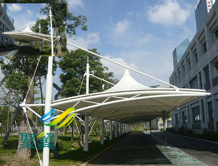 膜结构车棚膜建筑怎么加工制作的|自重轻  