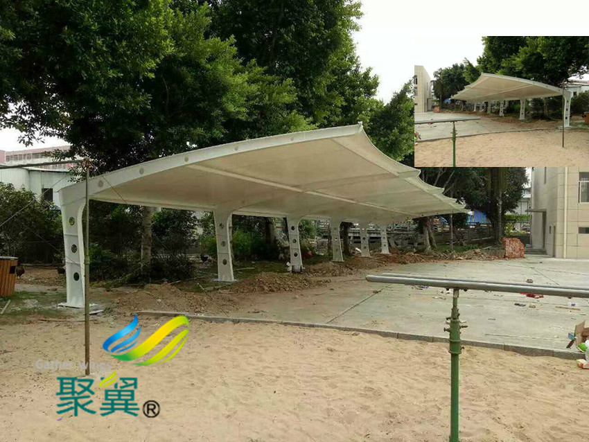  膜结构停车棚设计|汽车停车棚人性化设计  